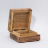Boîte carrée moyenne 13,5 x 13,5 x 6 cm - Motif champignon bleu sarcelle
