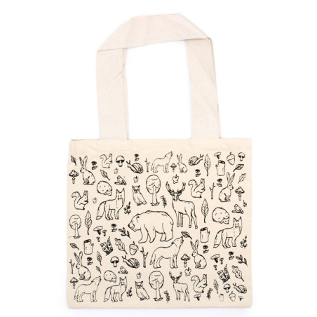 Grand sac de courses en coton - 38 x 42 cm - Forest Life - 283 g