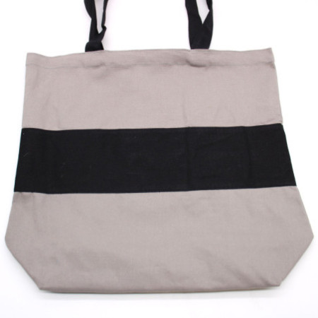 Sac en coton bicolore - 38 x 42 x 12 cm - Gris et noir - 283 g