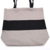 Sac en coton bicolore - 38 x 42 x 12 cm - Gris et noir - 283 g