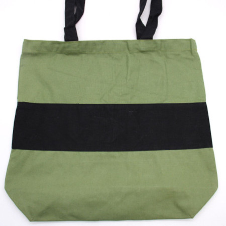 Sac en coton bicolore - 38 x 42 x 12 cm - Vert et noir - 283 g