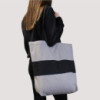 Sac en coton bicolore - 38 x 42 x 12 cm - Vert et noir - 283 g