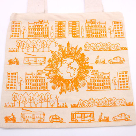 Grand sac de courses en coton - 38 x 42 cm - City Life - 283 g