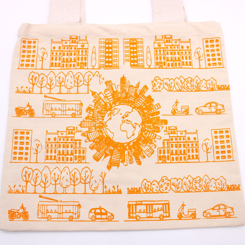 Grand sac de courses en coton - 38 x 42 cm - City Life - 283 g