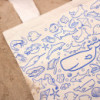 Grand sac de courses en coton - 38 x 42 cm - Vie marine - 283 g