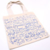 Grand sac de courses en coton - 38 x 42 cm - Vie marine - 283 g