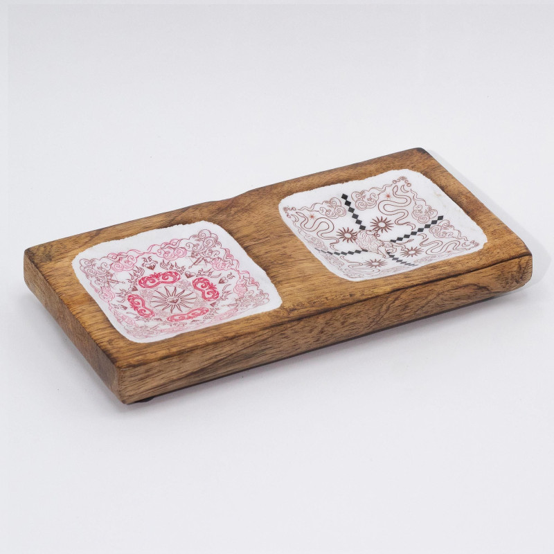 Plateau à bijoux double 20 x 10 x 2,5 cm - Hop Hare