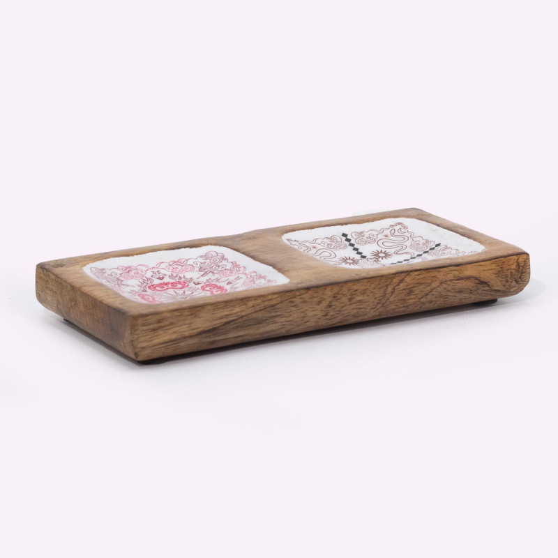 Plateau à bijoux double 20 x 10 x 2,5 cm - Hop Hare