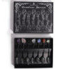 Ensemble de 7 cuillères de sorcière en cristal de pierres précieuses en argent foncé