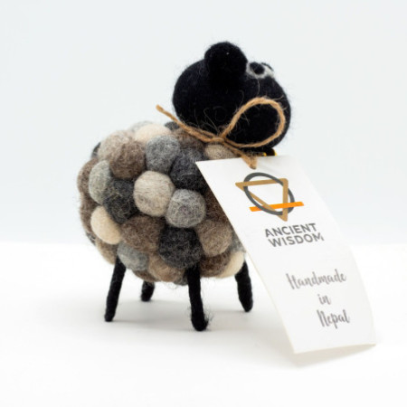 Petit mouton en feutre - Multi gris
