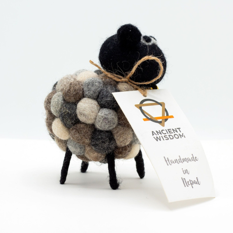 Petit mouton en feutre - Multi gris