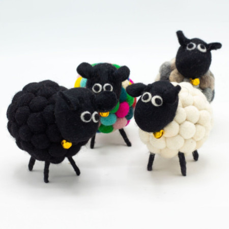 Petit mouton en feutre - Blanc
