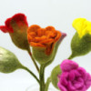 6x Fleurs en feutre - Roses (couleurs assorties)