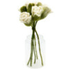 6x Fleurs en feutre - Roses blanches