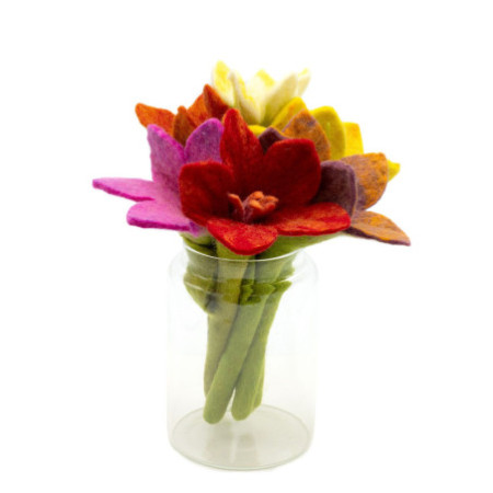 6x Fleurs en feutre - Lys (couleurs assorties)
