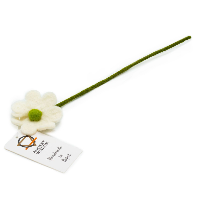 6x Fleurs en feutre - Marguerite (couleurs assorties)