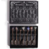 Ensemble de 7 cuillères de sorcière en bronze et cristal