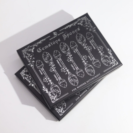 Ensemble de 7 cuillères de sorcière en bronze et cristal