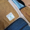 Grand sac à dos carré en chanvre - Bleu sarcelle et curcuma