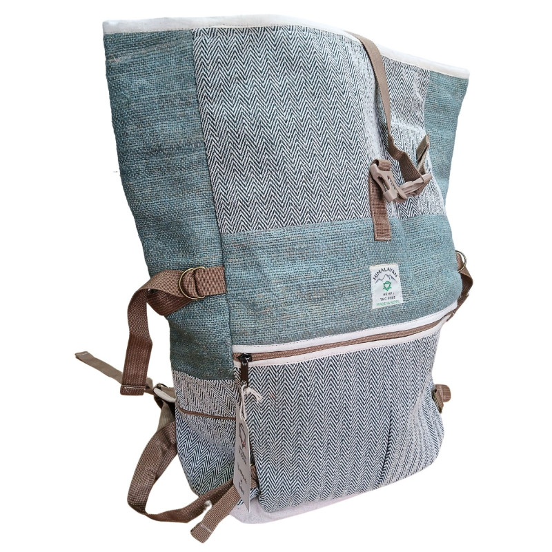 Sac à dos de randonnée à roulettes en chanvre - Sauge