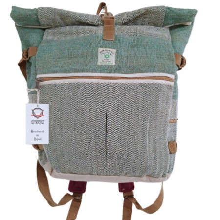 Sac à dos de randonnée à roulettes en chanvre - Sauge