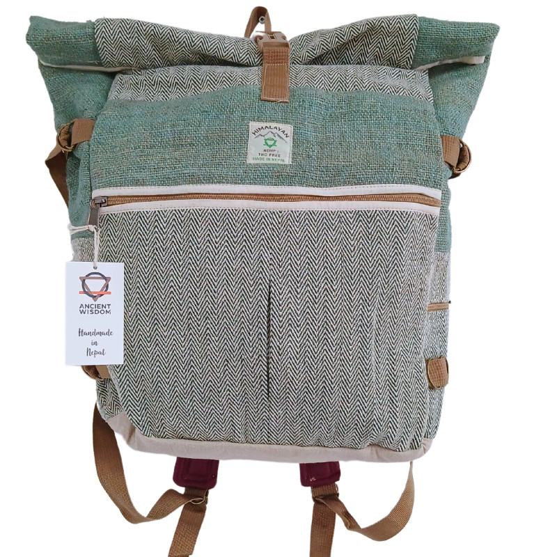 Sac à dos de randonnée à roulettes en chanvre - Sauge