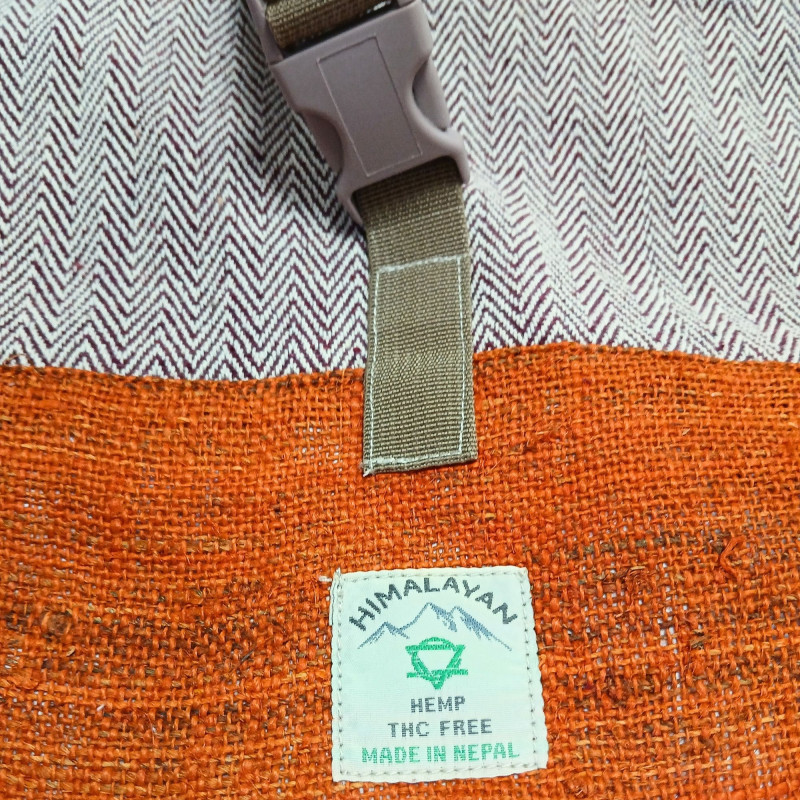 Sac à dos de randonnée à roulettes en chanvre - Orange coucher de soleil