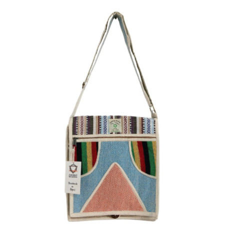 Sac messager pour ordinateur portable en chanvre - Triangle