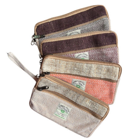 Pochette zippée en chanvre pour téléphone/tabac/tout autre objet (assorti)