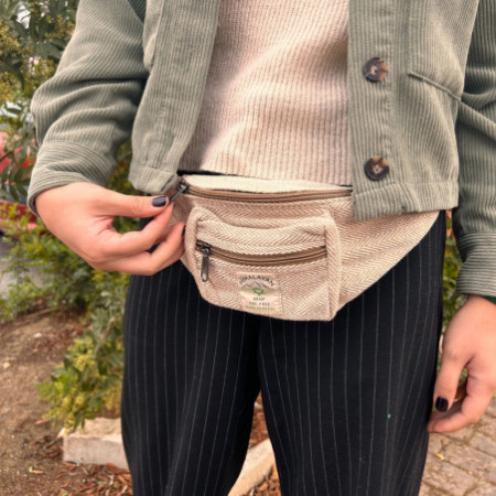 Sac banane en coton et chanvre - Naturel
