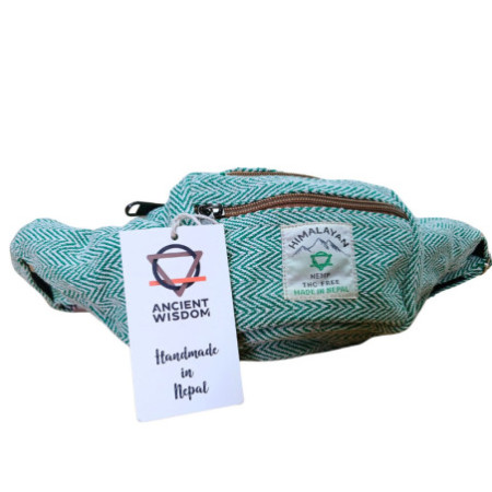 Sac banane en coton et chanvre - Sauge