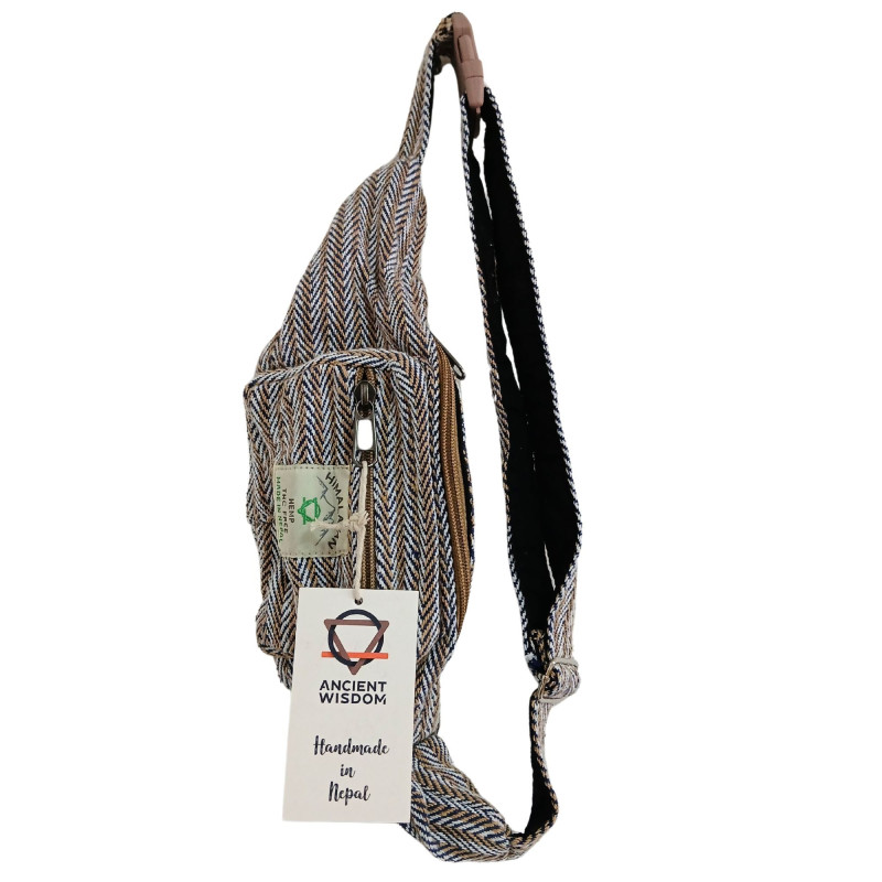 Sac banane en coton et chanvre - Bleu