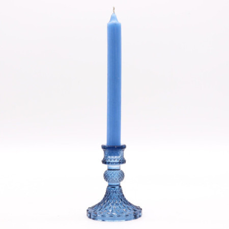 Lot de 2 bougeoirs vintage pour dîner - Bleu roi