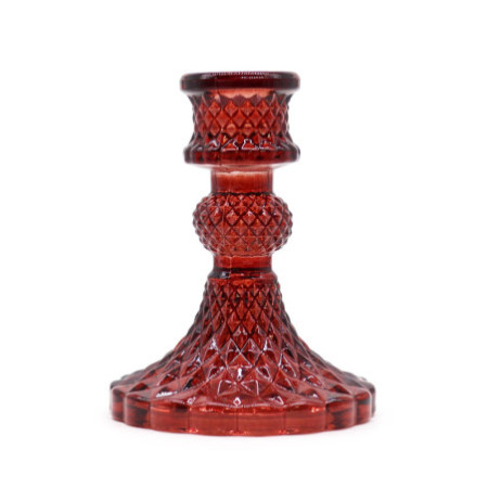 Lot de 2 bougeoirs vintage pour dîner - Rouge vampire