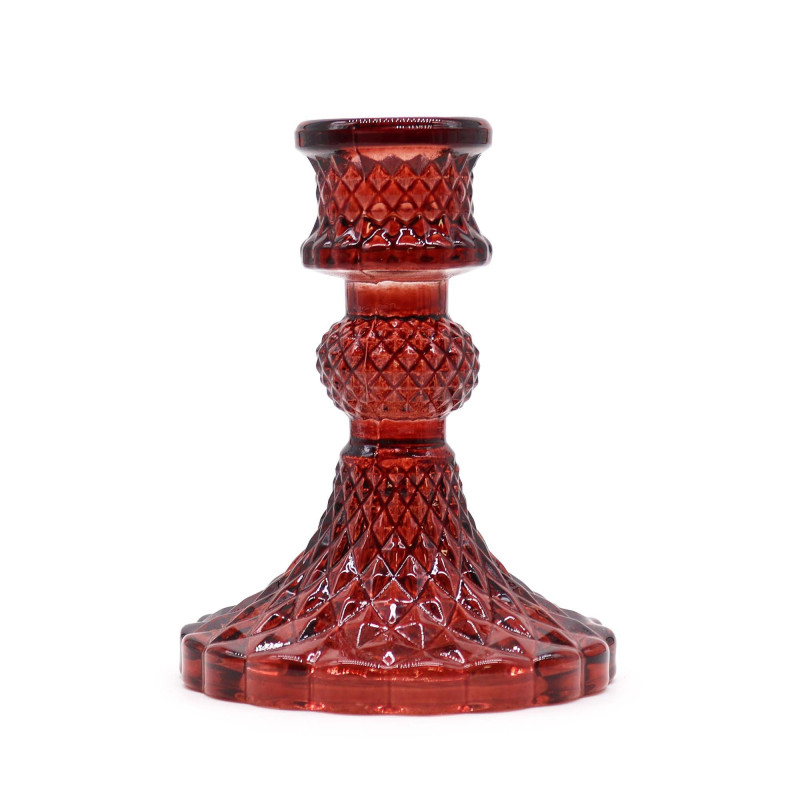 Lot de 2 bougeoirs vintage pour dîner - Rouge vampire
