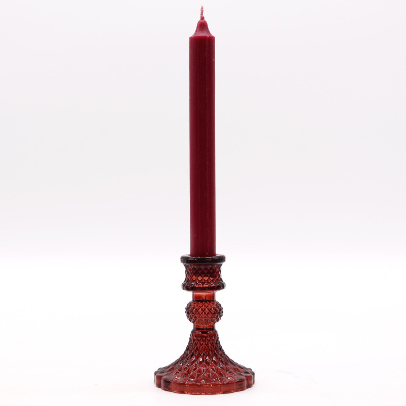 Lot de 2 bougeoirs vintage pour dîner - Rouge vampire
