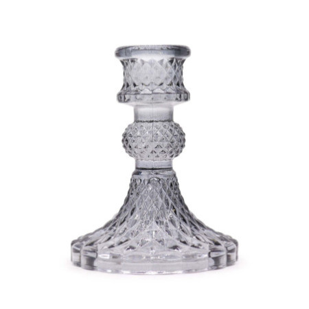 Lot de 2 bougeoirs vintage pour dîner - Gris nuit