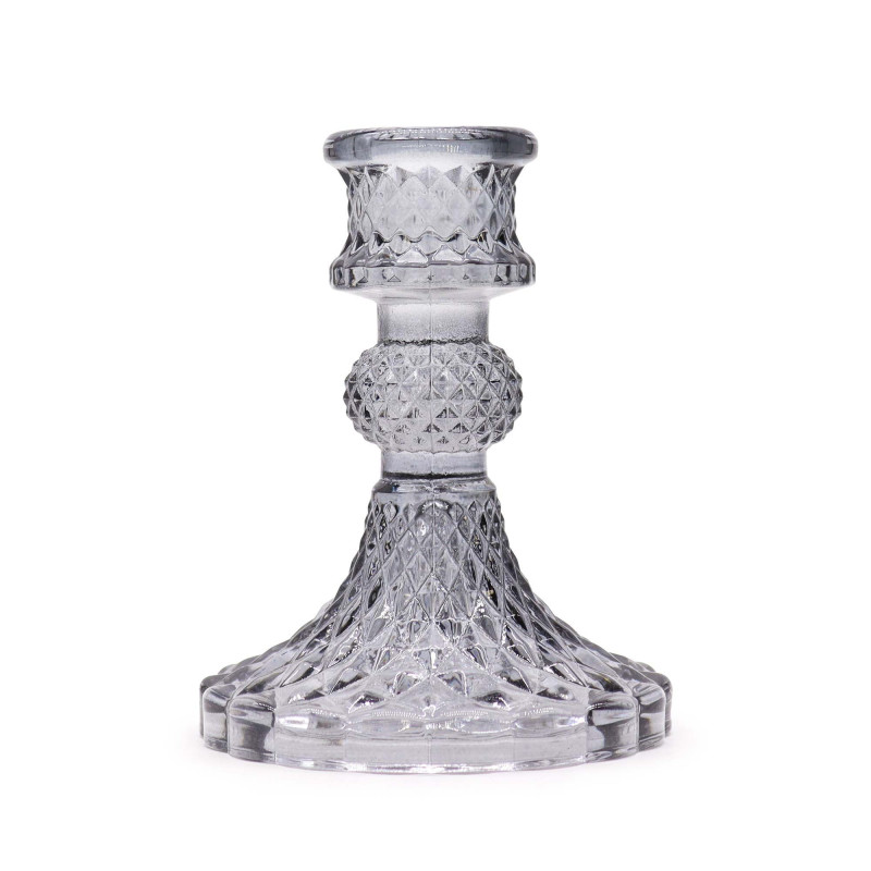 Lot de 2 bougeoirs vintage pour dîner - Gris nuit