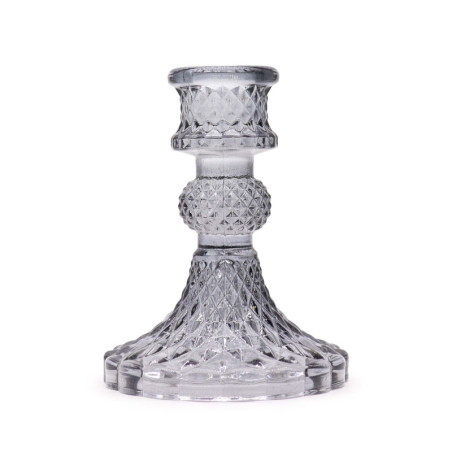Lot de 2 bougeoirs vintage pour dîner - Gris nuit