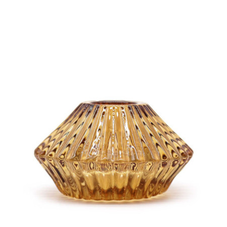 Lot de 2 bougeoirs à fleurs à bascule - Ambre antique