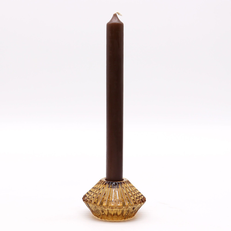 Lot de 2 bougeoirs à fleurs à bascule - Ambre antique