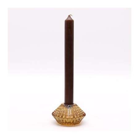 Lot de 2 bougeoirs à fleurs à bascule - Ambre antique