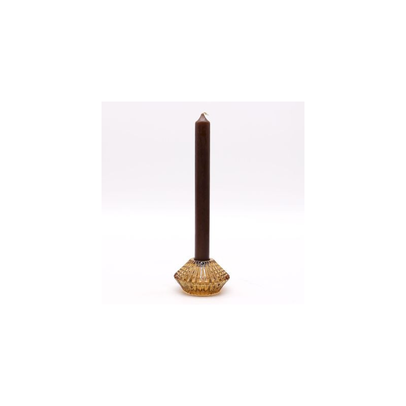 Lot de 2 bougeoirs à fleurs à bascule - Ambre antique