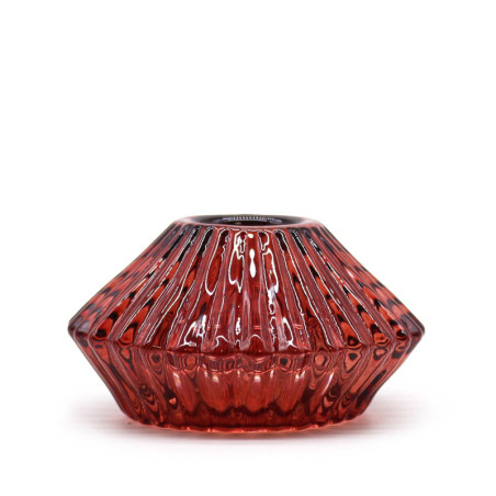 Lot de 2 bougeoirs à fleurs à bascule - Rouge vampire