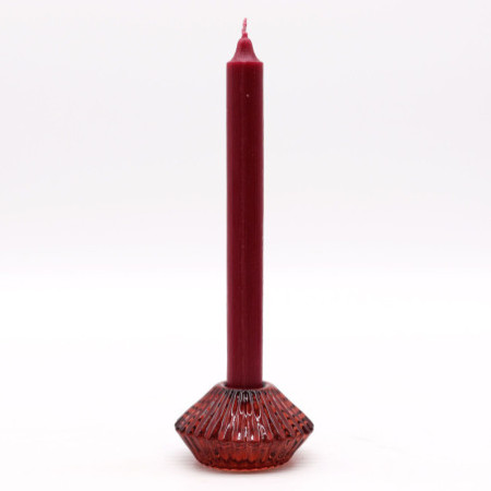 Lot de 2 bougeoirs à fleurs à bascule - Rouge vampire