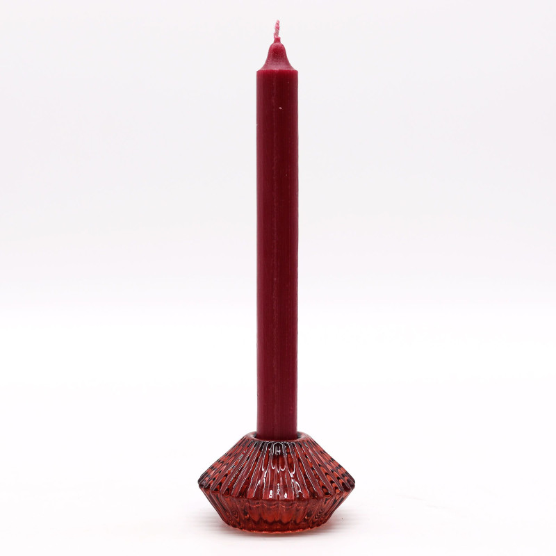 Lot de 2 bougeoirs à fleurs à bascule - Rouge vampire
