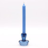 Lot de 2 photophores/bougies chauffe-plats à motif champignon - Bleu roi