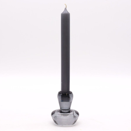 Lot de 2 photophores/bougies chauffe-plat à motif champignon - Gris nuit
