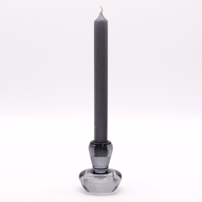 Lot de 2 photophores/bougies chauffe-plat à motif champignon - Gris nuit