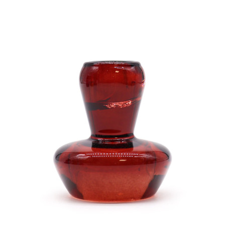 Lot de 2 photophores/bougies chauffe-plat à motif champignon - Rouge vampire